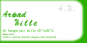 arpad wille business card